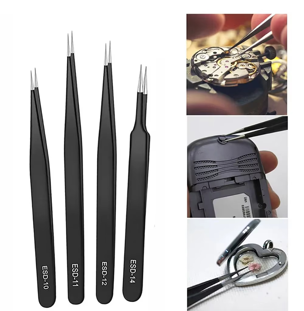 Luxury Watch Cleaning Kit - 6pcs Precision Long Tweezers Set Watch