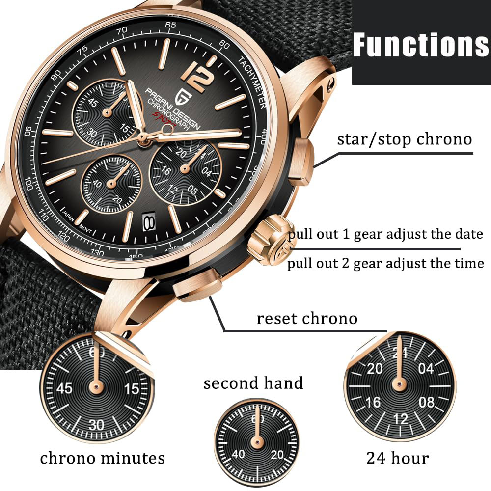 Luxury Watch Logo - PAGANI DESIGN New Mens Watch 41mm