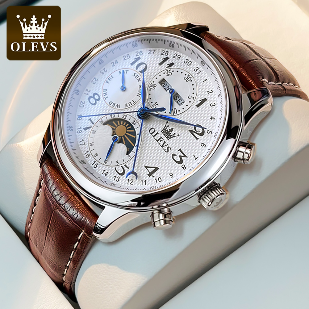 Luxury Watch On Sale - OLEVS 6667 Moon Phase Men's Watches