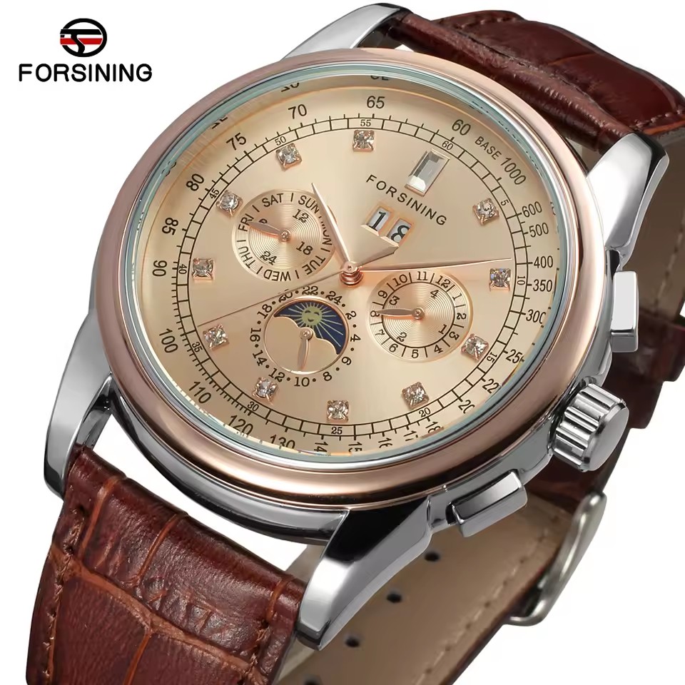 Luxury Watch On Sale - FORSINING Replica Multifunctional Shanghai Automatic Diamond