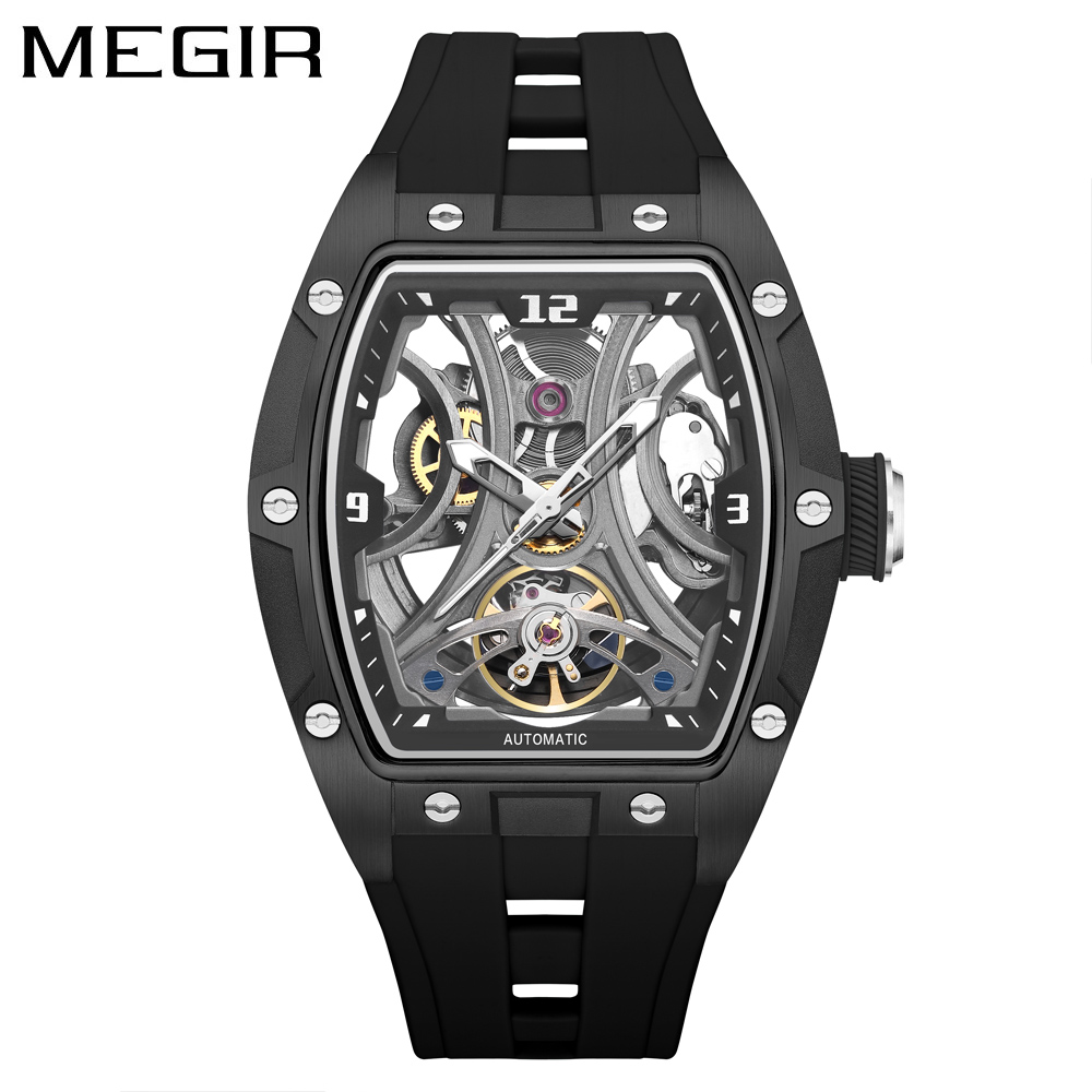 Automatic Pilot Watch - MEGIR 2245 Tonneau Skeleton Auto Watch
