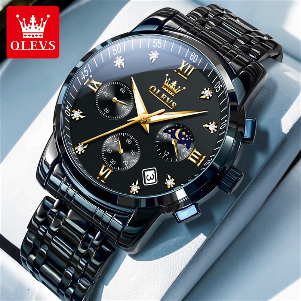 Luxury Watch Logo - OLEVS Popular men's watches stainless steel