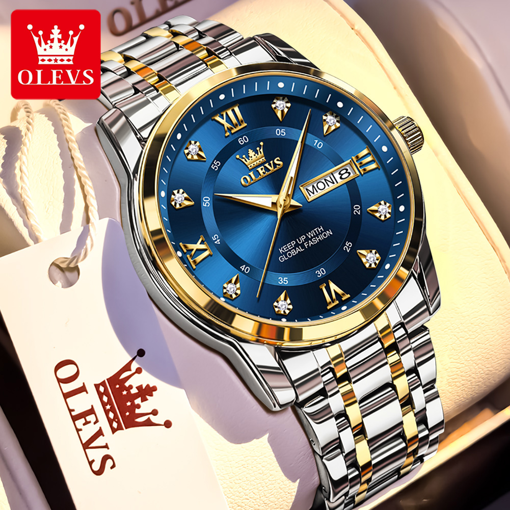 Luxury Watch Logo - OLEVS Brand Fashion men's watches stainless
