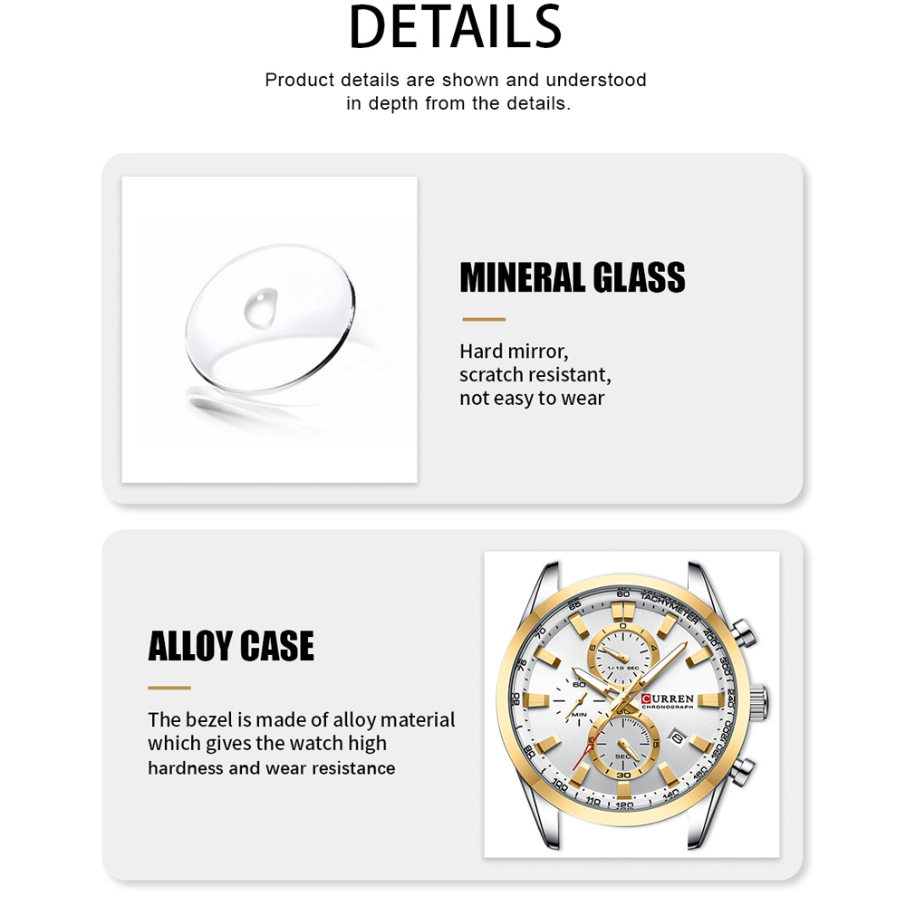 CURREN Luxury Fashion Chronogr - Luxury Watch Apple recension och pris