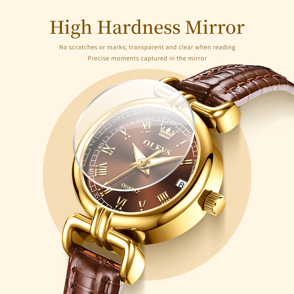 OLEVS 5645 Women Quartz Watch  - Luxury Watch With Leather Strap recension och pris
