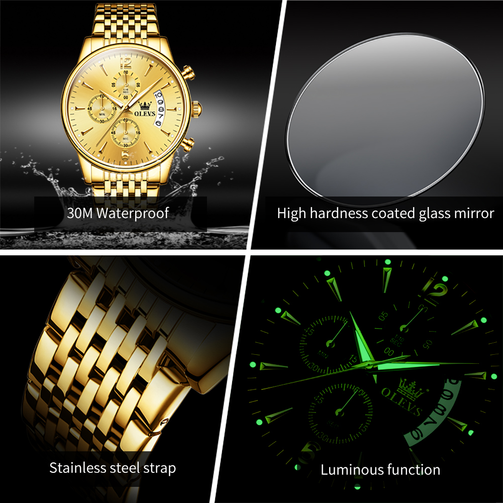 OLEVS Brand Luxury Gold Quartz - Luxury Watch Investment recension och pris