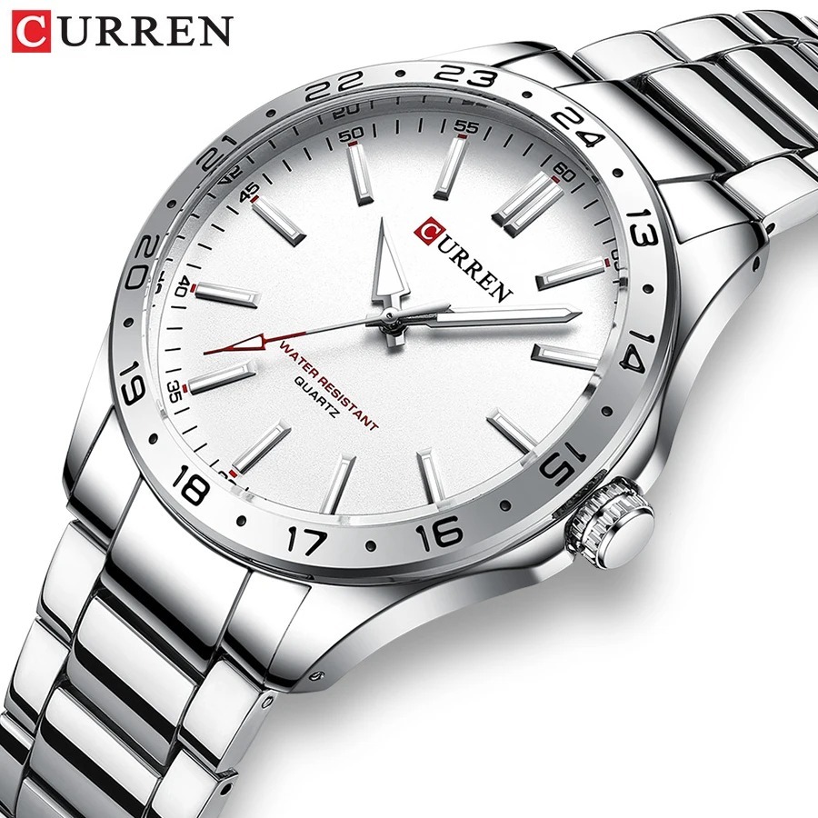 CURREN 8452 Silver White Gift  - Luxury Watch Apple recension och pris