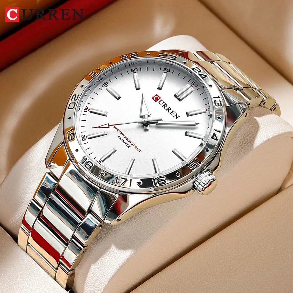 CURREN 8452 Silver White Gift  - Luxury Watch Apple recension och pris