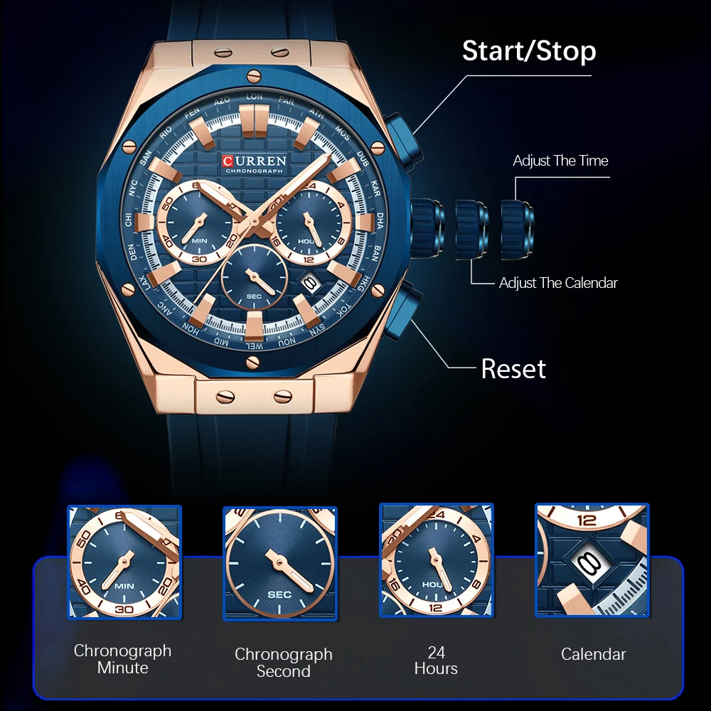 CURREN Luxury Brand High Quali - Luxury Watch Apple recension och pris