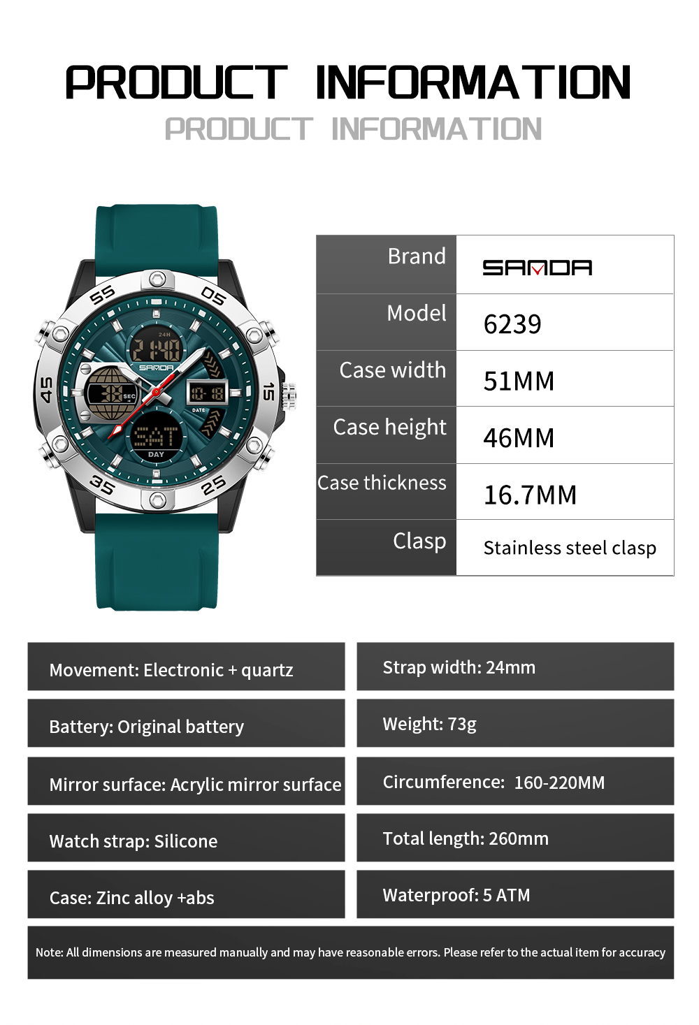 SANDA Fashion Luxury Cool Elec - Luxury Watch Shop recension och pris