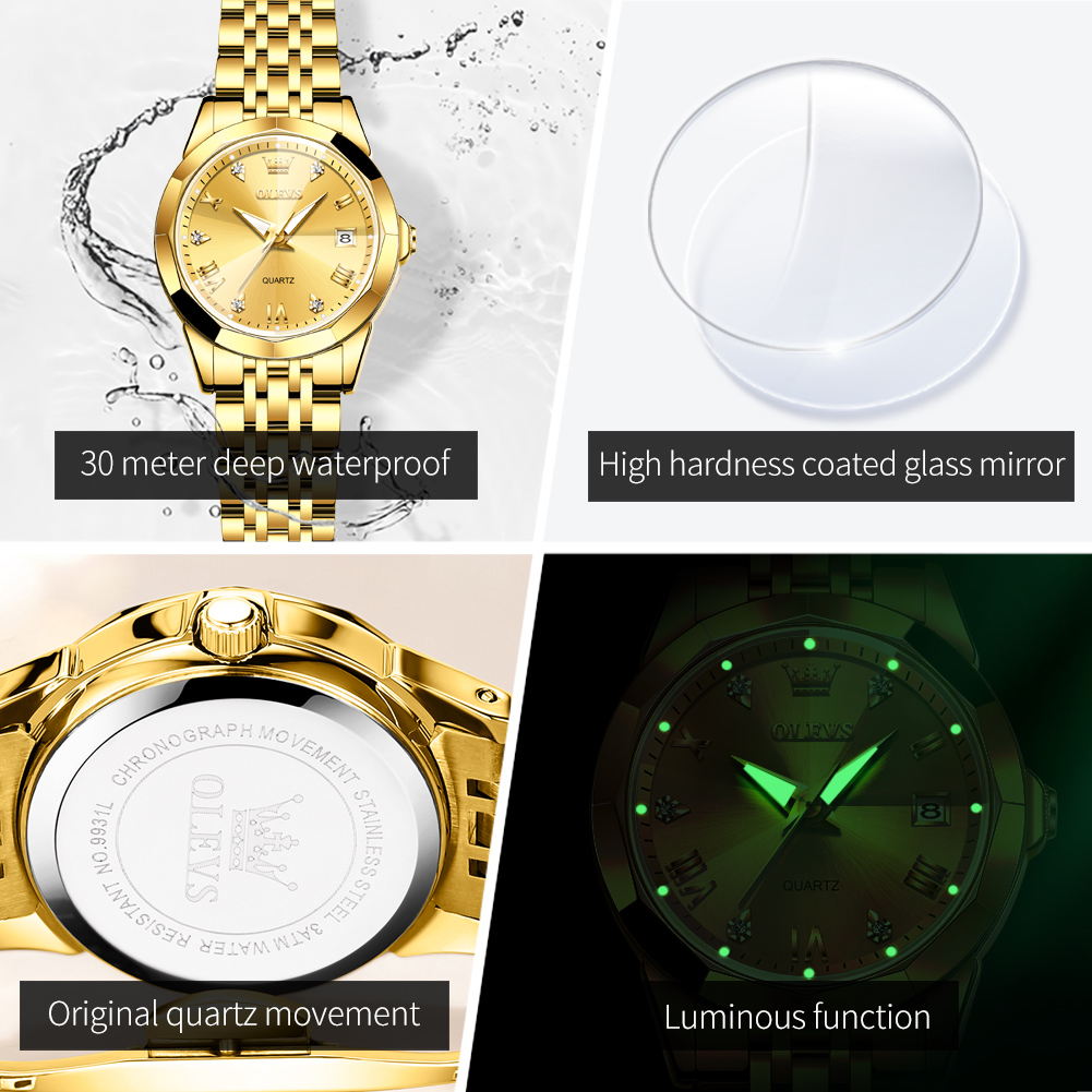 OLEVS Fashion Golden Watch for - Luxury Watch Cheap recension och pris