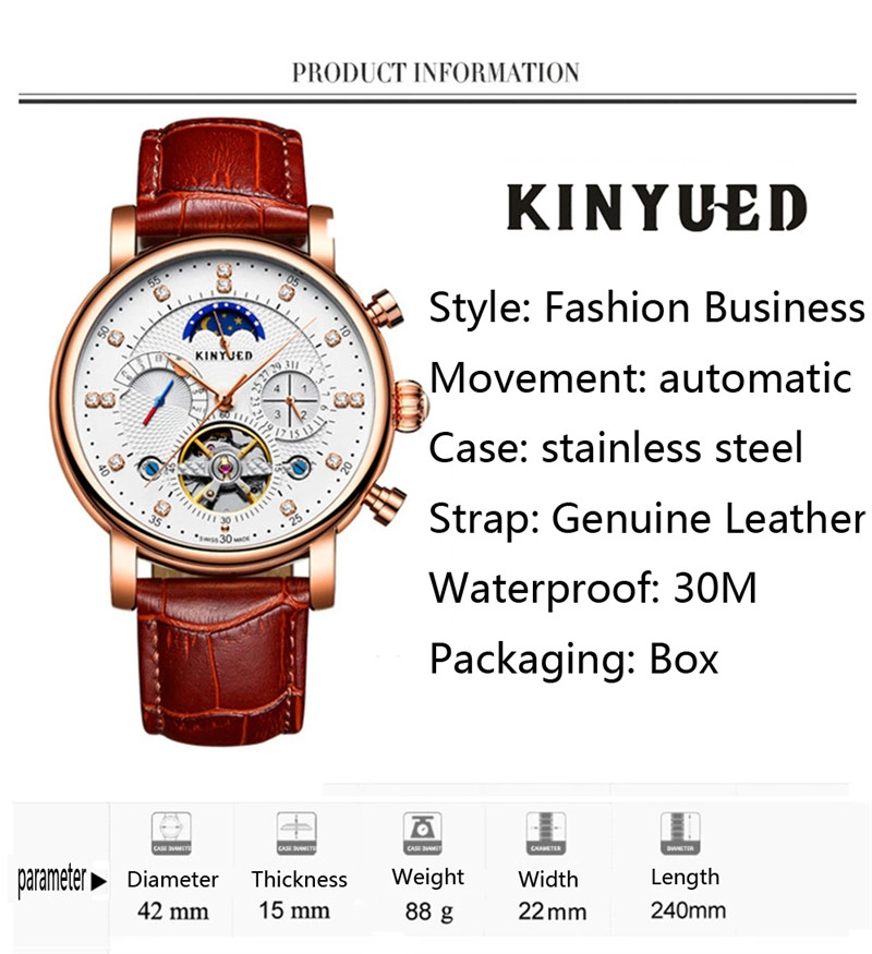 Luxury Brand KINYUED Automatic - Luxury Watch On Sale recension och pris