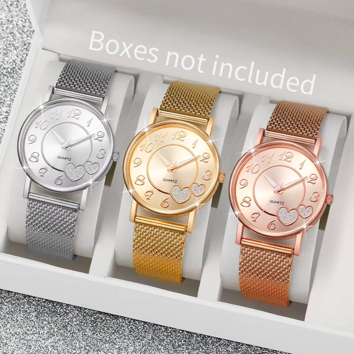 1/3PCS Fashion Heart Dial Wome - Open Heart Watch recension och pris
